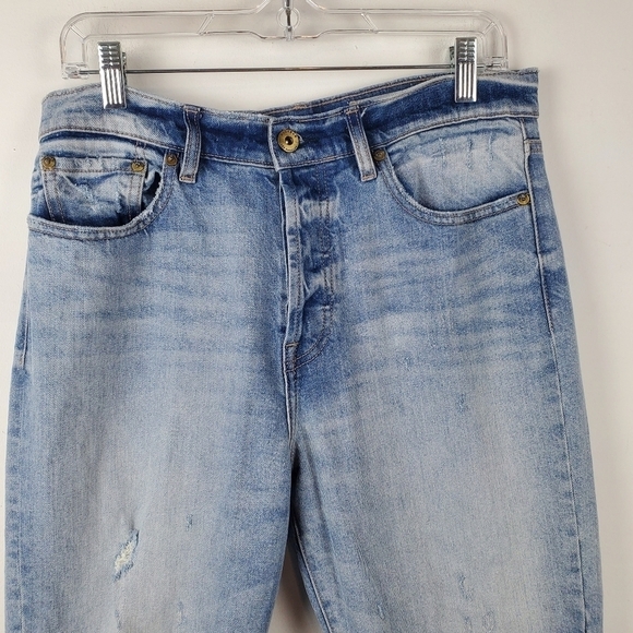PISTOLA 30 Charlie Jeans Button fly high rise 2-tone Distressed Straight leg Raw - Picture 5 of 11